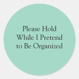 Please Hold While I Pretend to Be Organized Classic Round Sticker