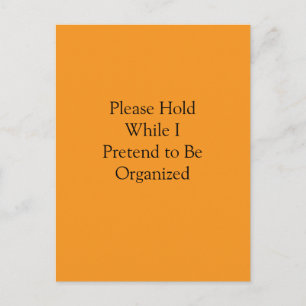 Please Hold While I Pretend to Be Organized Postcard