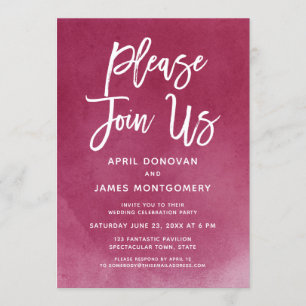 Please Join Us Brush Typography Wedding Invitation