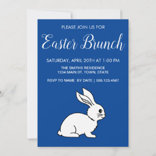 Please Join Us For Easter Brunch Blue Background Invitation