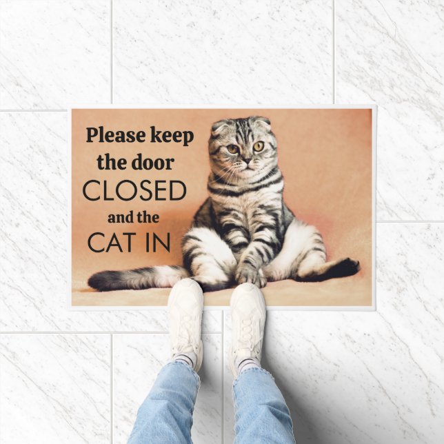  please keep the door closed and the cat(s) in  doormat (Indoor)