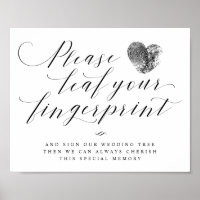 Please Leaf Your Fingerprint Tree Guest Book Sign