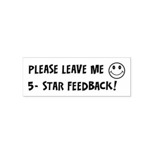 Please Leave Me 5-Star Feedback Face Emoji Self-inking Stamp