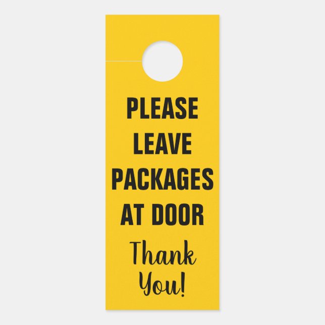 Please leave packages at door notice door hanger (Front)