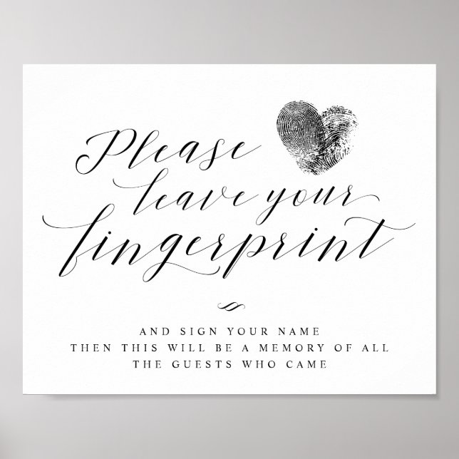 Please Leave Your Fingerprint Guest Book Sign (Front)