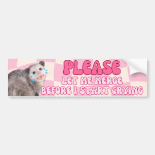 Please Let Me Merge Before I Start Crying - Possum Bumper Sticker
