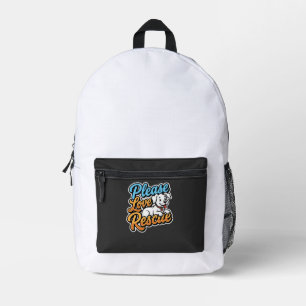 Please Love Rescue Dog Printed Backpack