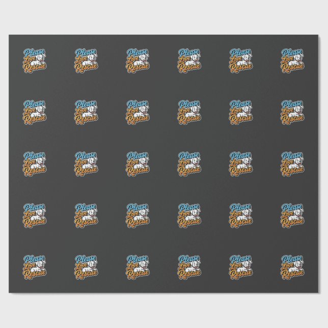 Please Love Rescue Dog Wrapping Paper (Flat)