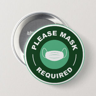 Please Mask Required 3 Inch Round Button