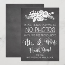 Please No Cell Phone Photos Wedding Ceremony Sign