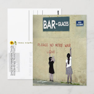 Please No More War / Love, Normandy, France -  Postcard