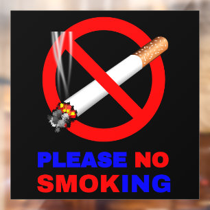 Please No Smoking Symbol Window Cling