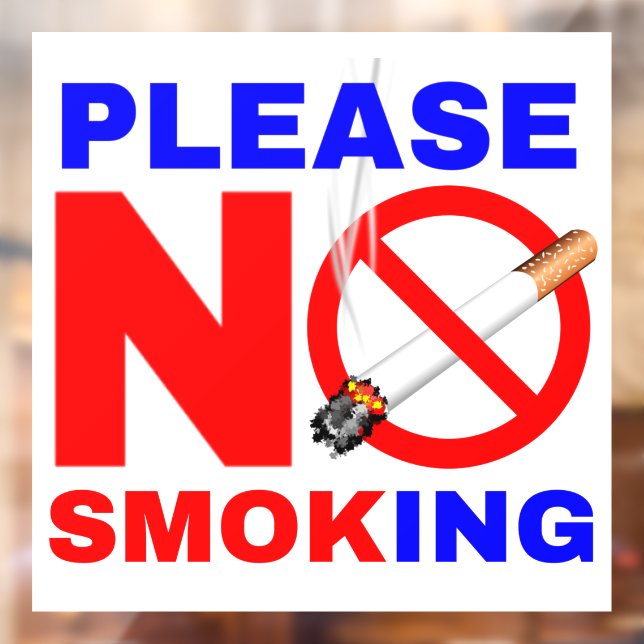 Please No Smoking Window Cling (Sheet 2)