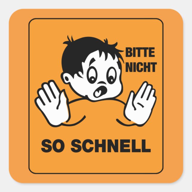 Please Not so Fast, Traffic Signs Austria Square Sticker (Front)