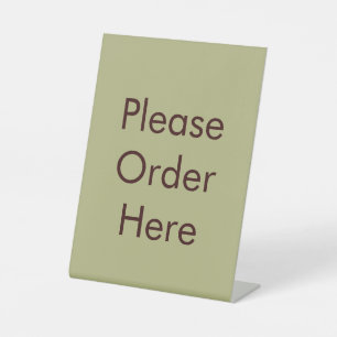 Please Order Here Green Sage Pedestal Sign