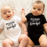 Please pass me to Grandpa Funny Grandpa to be Gift Baby Bodysuit<br><div class="desc">Adorable funny baby bodysuit for grandpa-to-be! Delightful design with the playful text: 'Please Pass Me to Grandpa.' The perfect gift to celebrate grandpa's joy!</div>