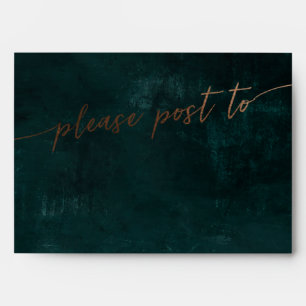 Please post to Black and faux bronze envelope