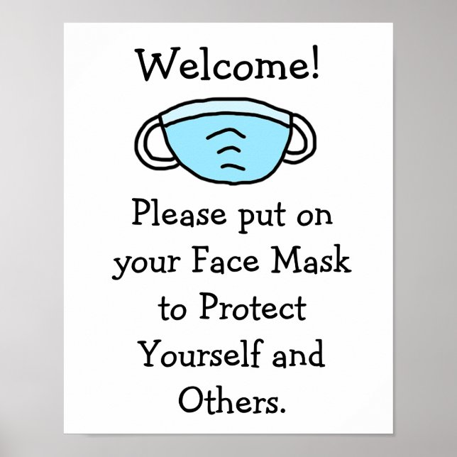 Please Put On Your Face Mask Sign (Front)