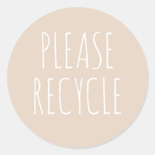 Please Recycle Reuse Save the Planet Green Classic Round Sticker