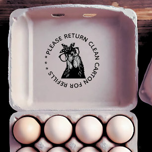 Please return carton egg stamp with cute chicken