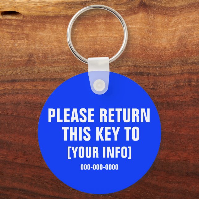 Please Return this Key with custom info Keychain (Front)