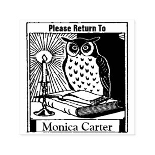 Please Return To  Book Bibliophile Rubber Stamp