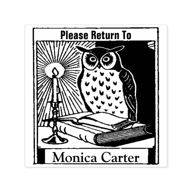 Please Return To  Book Bibliophile Rubber Stamp (Design)