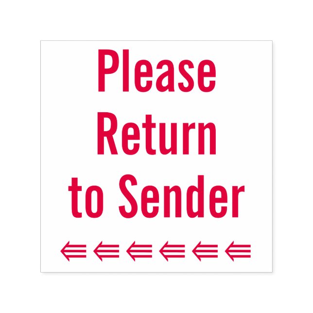 "Please Return to Sender" + Arrow Rubber Stamp (Design)
