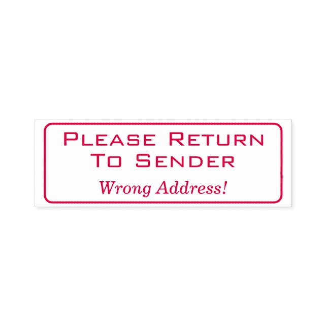 "Please Return To Sender" Rubber Stamp (Design)