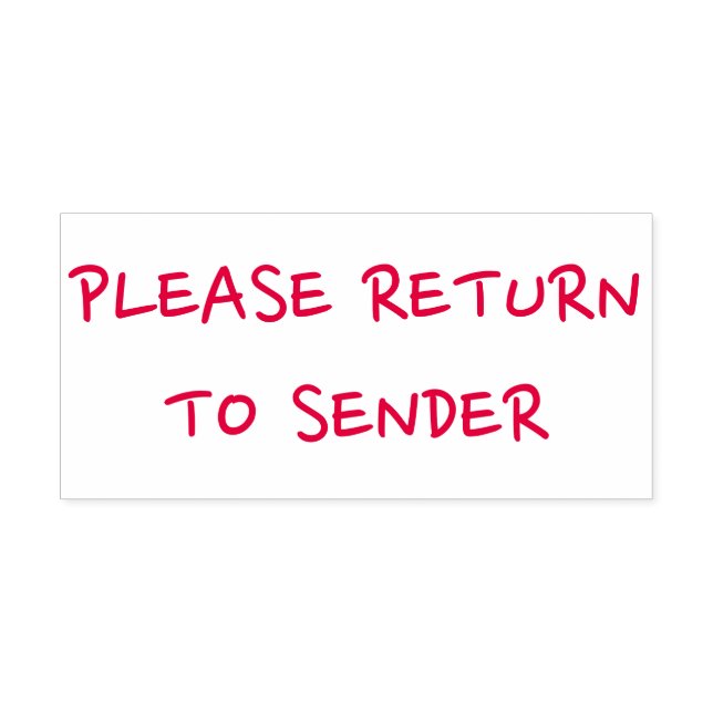 "PLEASE RETURN TO SENDER" Rubber Stamp (Design)