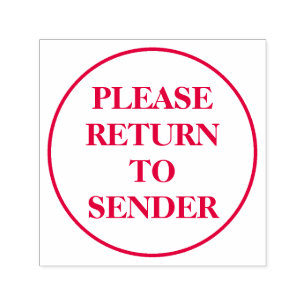 "PLEASE RETURN TO SENDER" Rubber Stamp