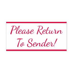 "Please Return To Sender!" Rubber Stamp