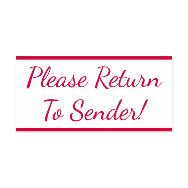 "Please Return To Sender!" Rubber Stamp (Design)