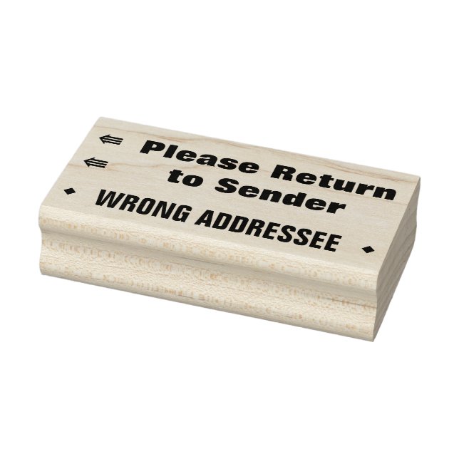 "Please Return to Sender" "WRONG ADDRESSEE" Rubber Stamp (Stamp)