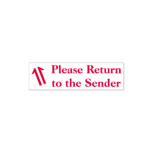 "Please Return to the Sender" + Arrow Rubber Stamp