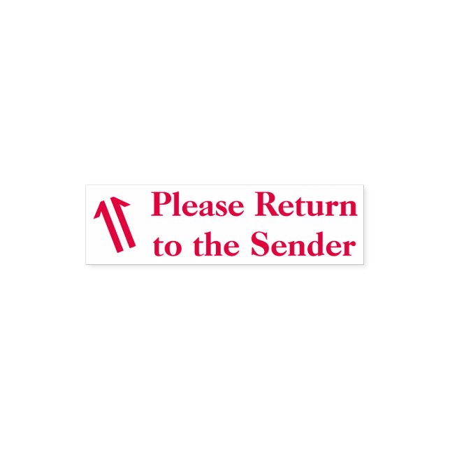 "Please Return to the Sender" + Arrow Rubber Stamp (Design)