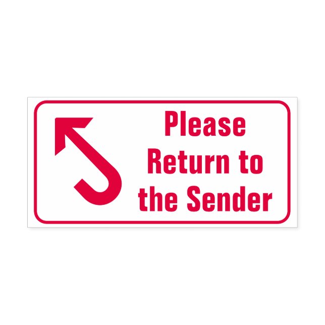 "Please Return to the Sender" & Arrow Rubber Stamp (Design)