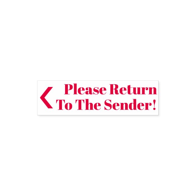 "Please Return To The Sender!" + Arrow Self-inking Stamp (Design)