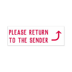 "PLEASE RETURN TO THE SENDER" + Bent Arrow Self-inking Stamp