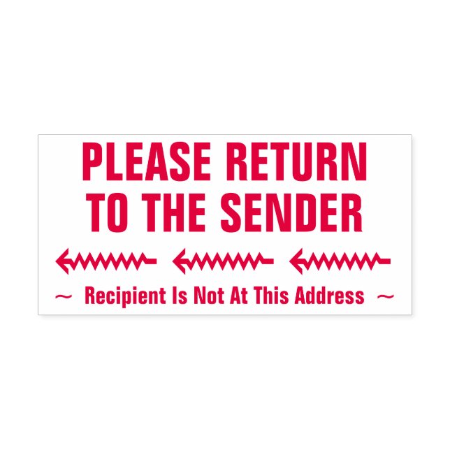 "PLEASE RETURN TO THE SENDER" Rubber Stamp (Design)