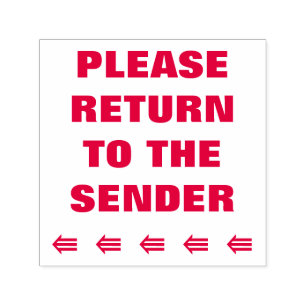 "PLEASE RETURN TO THE SENDER" Rubber Stamp