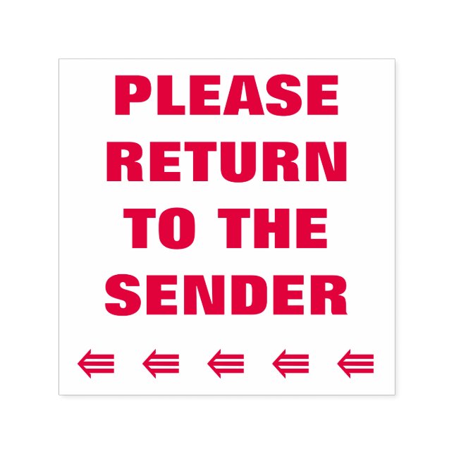 "PLEASE RETURN TO THE SENDER" Rubber Stamp (Design)