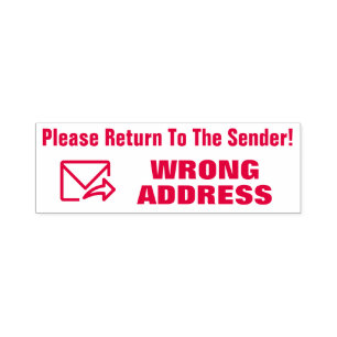 "Please Return To The Sender!" "WRONG ADDRESS" Self-inking Stamp