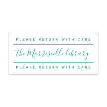 Please Return With Care Custom Library Name Modern