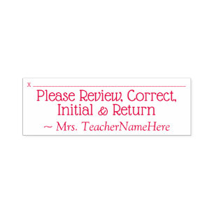 "Please Review, Correct, Initial & Return" Self-inking Stamp