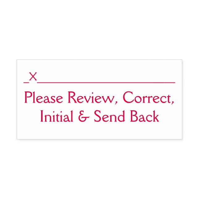 "Please Review, Correct, Initial & Send Back" Self-inking Stamp (Design)