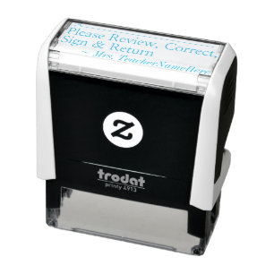 "Please Review, Correct, Sign & Return" Self-inking Stamp
