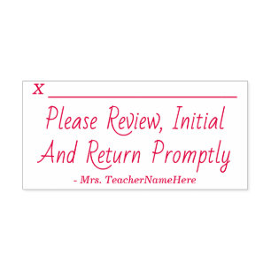 "Please Review, Initial And Return Promptly" Self-inking Stamp