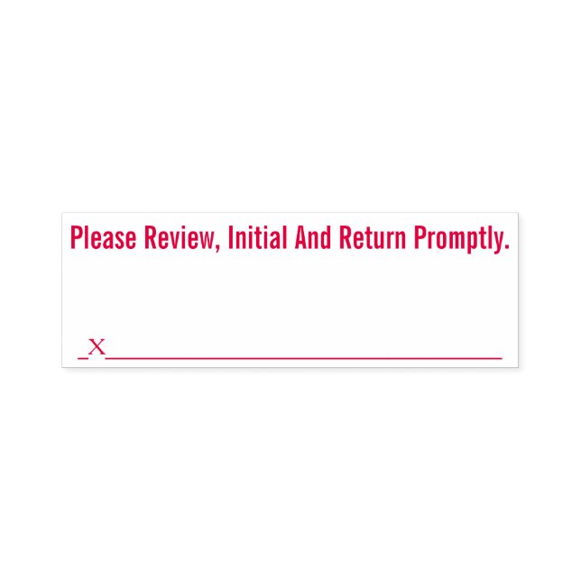 "Please Review, Initial And Return Promptly." Self-inking Stamp (Design)