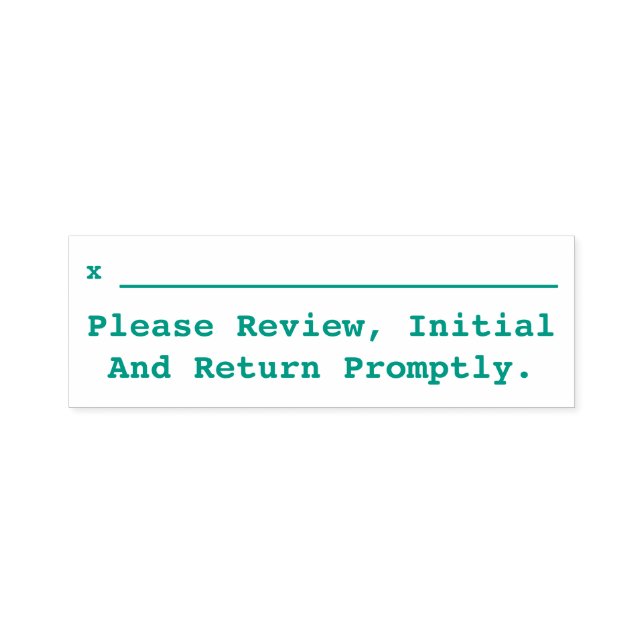 "Please Review, Initial And Return Promptly." Self-inking Stamp (Design)